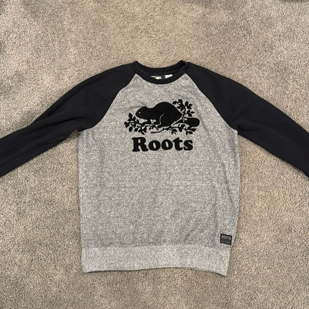 Roots Grey and Black Crewneck Sweatshirt